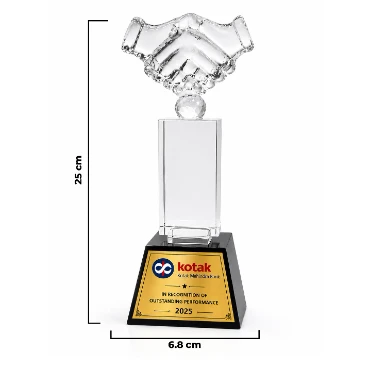 Premium Crystal Handshake Trophy